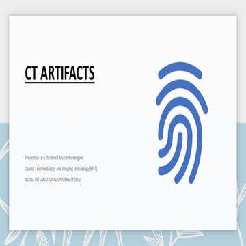 Ct image artifacts