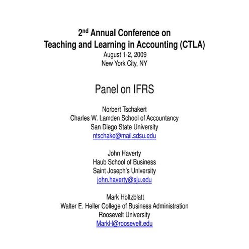 AAA CTLA 2009 IFRS Panel Presentation in New York