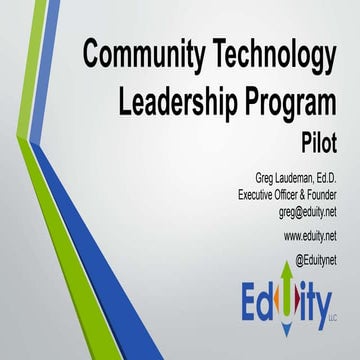 Community Technology Leadership Program pilot kick-off