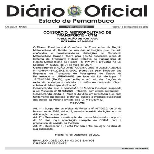 Portaria CTM Anulada