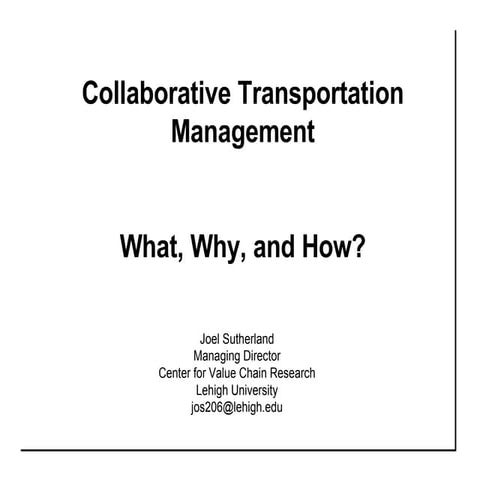 Collaborative Transportation Management