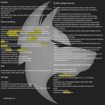 Chief Technology Officer (Sen Developer)