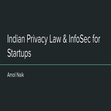Data protection Framework in India - Seven Key Principles | PDF