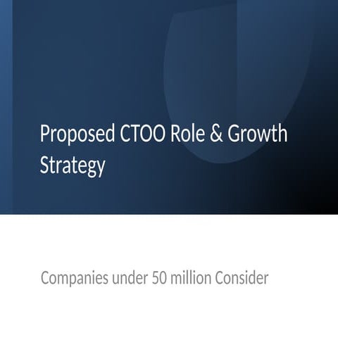CTOO proposed strategy: for use with 50 Million and UP companies