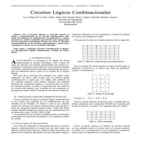 Circuitos Logicos Combinacionales