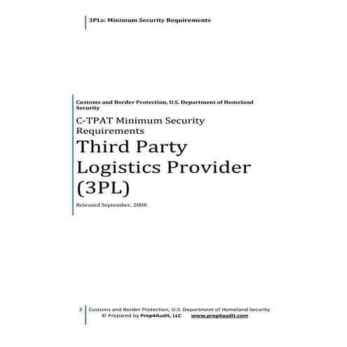  CTPAT 3PL Security Requirements
