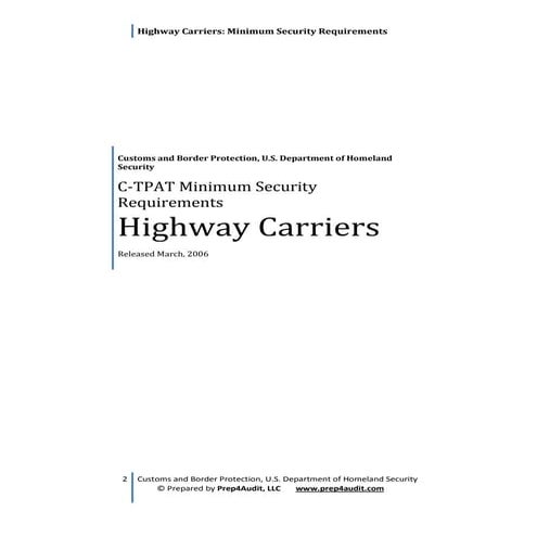 CTPAT-Highway Carrier Security Requirements