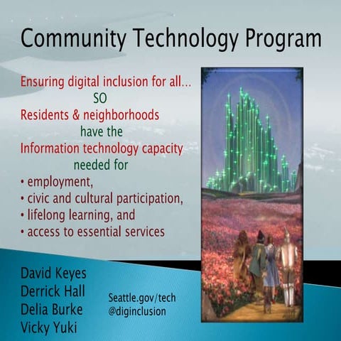 Digital Inclusion strategies & Seattle's Community Technology Program