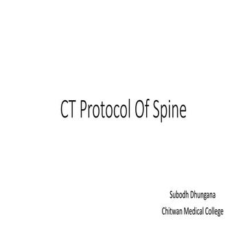 CT protocol of Spine