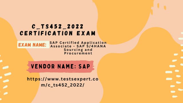 Ace the C TS452 2022 Certification Exam Expert Study Guide PDF Ace the C TS452 2022 Certification Exam Expert Study Guide PDF