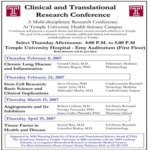 Ctsa Award Conference Schedule Lettersize1 16 07