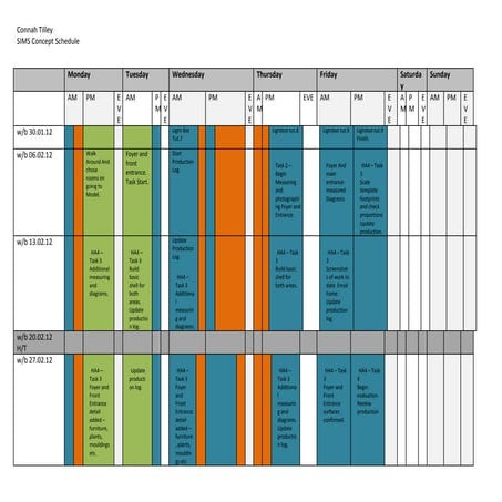 HA4 - Sims College Concept Schedule