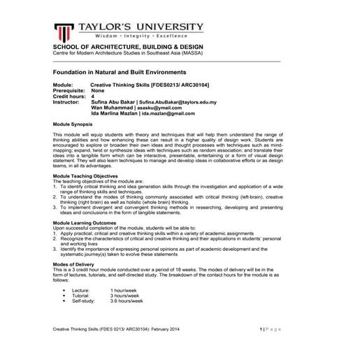 Cts module outline handout 11082015_v01 | PDF