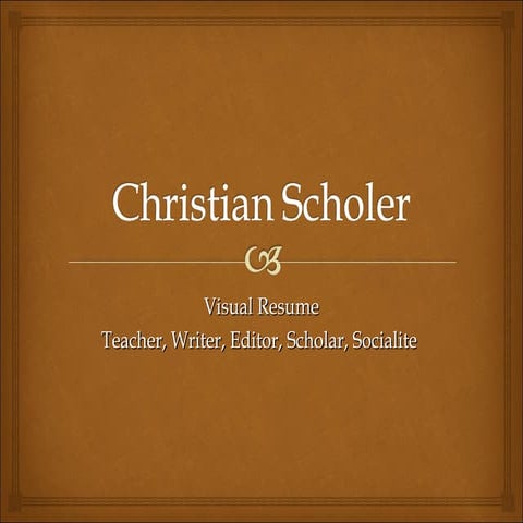 Christian Scholer Visual Resume