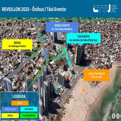 Esquema da CTTU para o Réveillon do Recife 2025