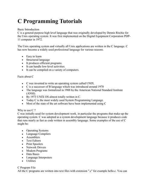C tutorials