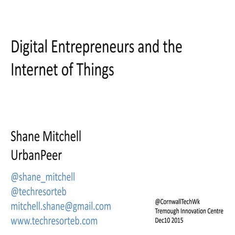 Digital Entrepreneurs and the Internet of Things