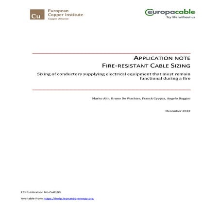 Fire-Resistant Cable Sizing of conductors supplying electrical equipment that...