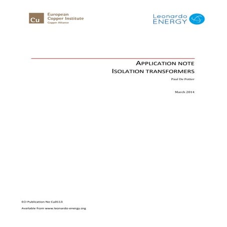 Isolation transformers