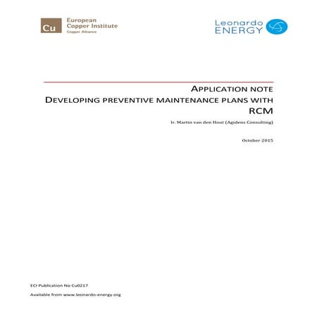 Developing preventive maintenance plans with RCM