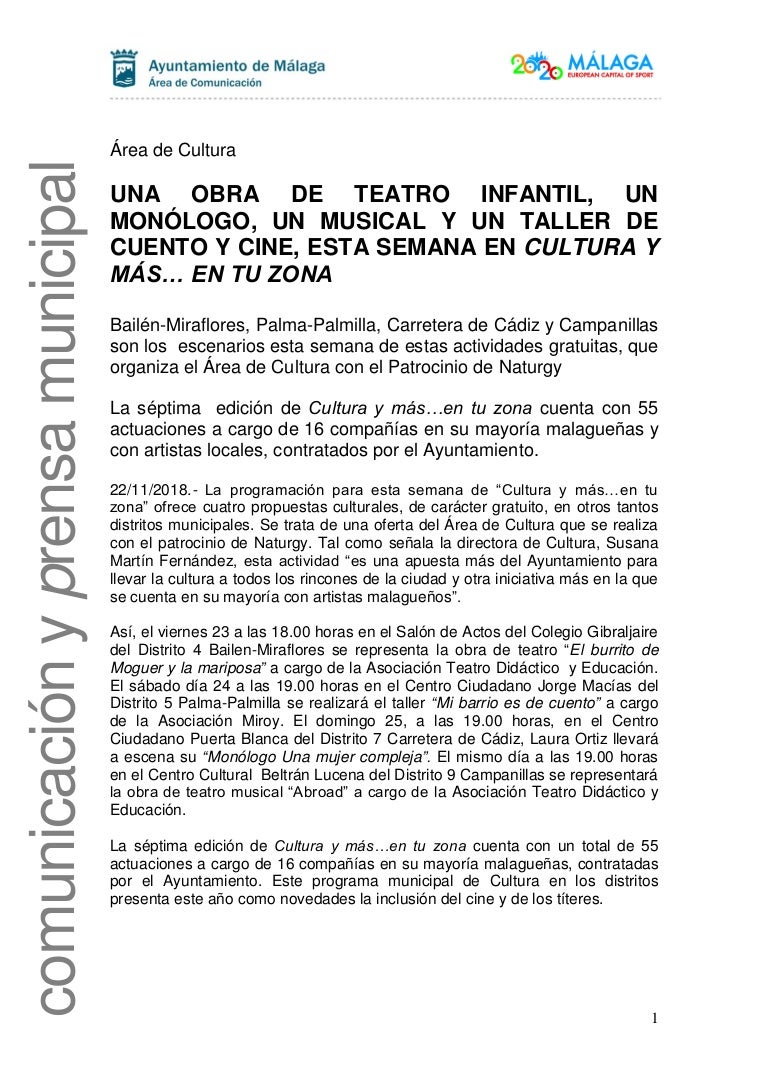 Una Obra De Teatro Infantil Un Monologo Un Musical Y Un Taller De C
