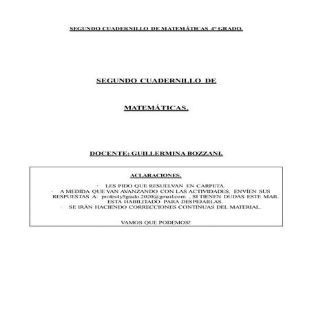 Cuadernillo 2 4 to grado a  mate (1)