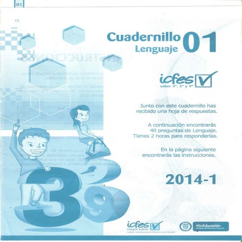 Cuadernillo Prueba SABER Lenguaje 3°-2014