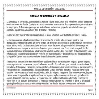 Cuadernillo de normas de urbanidad ...