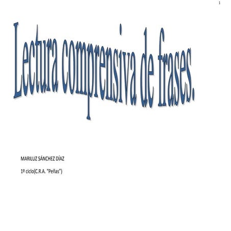 Cuadernillo lectura comprensiva de frases