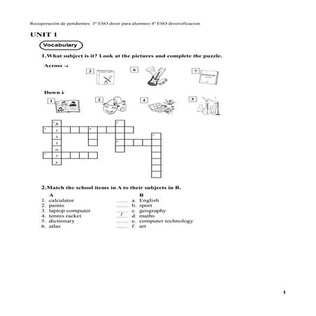 Cuadernillo para recuperar ingles 3