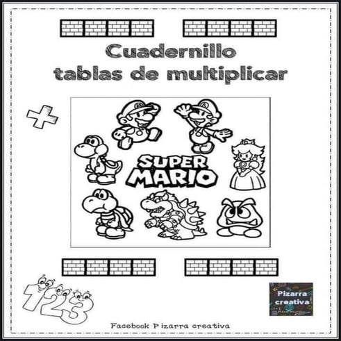 Cuadernillo tablas de multiplicar super mario 