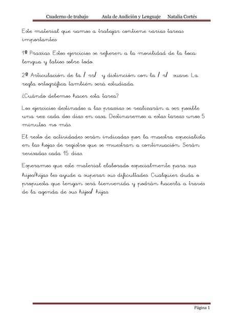 R Y RR Articulación y lectoescritura