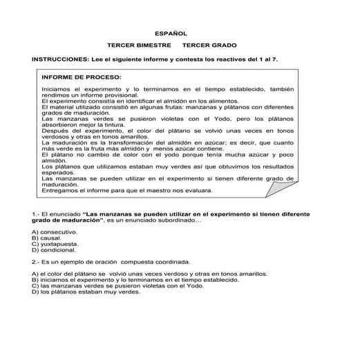 Cuaderno De PráCticas EspañOl 3o. Bloque Iii Ev