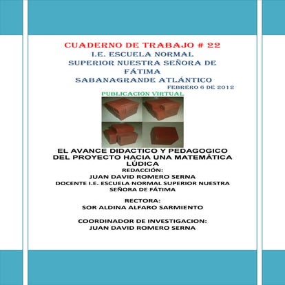 Cuaderno de trabajo # 22 matematicas