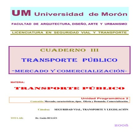 Cuaderno III Mercado del Transporte 2° ed