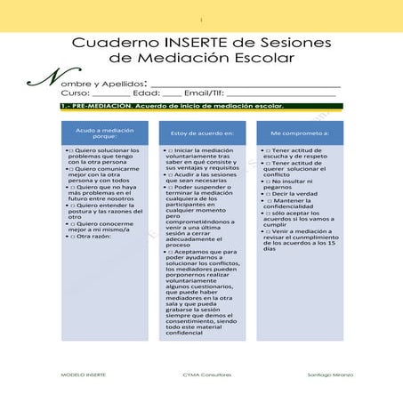 cuaderno INSERTE mediación escolar Santiago Miranzo