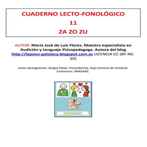 Cuaderno lectofonológico za zo zu