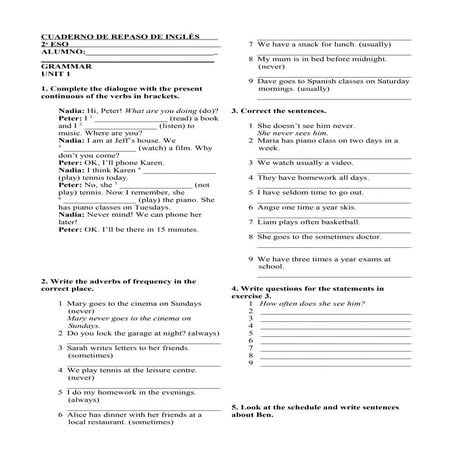 Cuaderno repaso ingles2º eso
