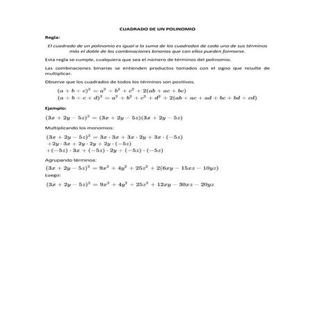 Cuadrado de un polinomio