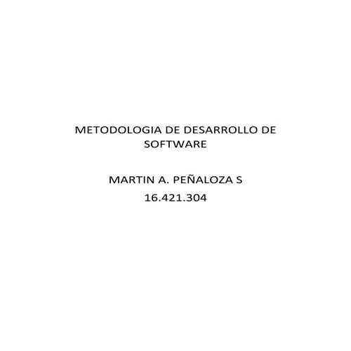Metodologia De Desarrollo De Software