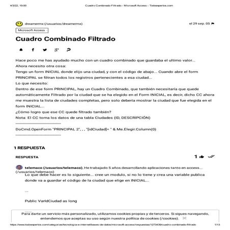 Cuadro combinado filtrado   microsoft access - todoexpertos.com