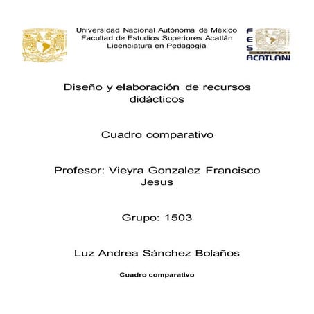 Cuadro comparativo de recursos didácticos