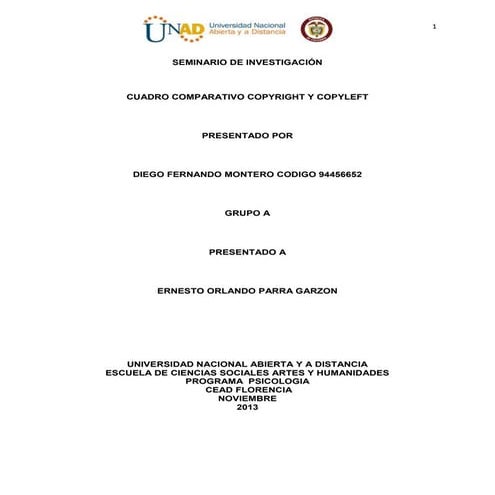 Cuadro comparativo copyright y copyleft