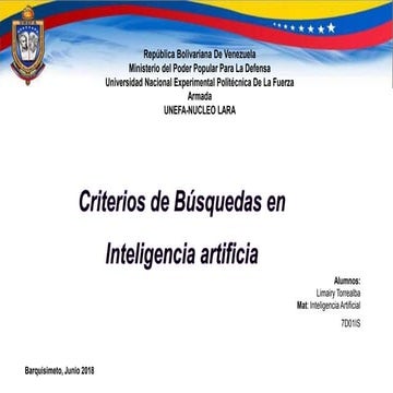 Criterios de Búsquedas en Inteligencia artificial