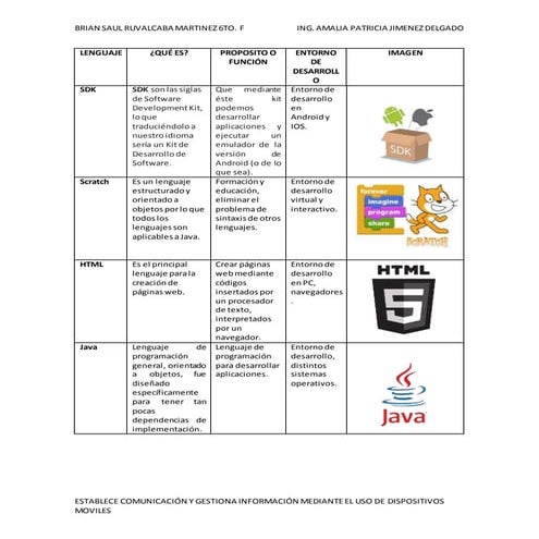 Cuadro comparativo lenguajes