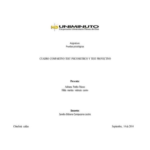 pruebas psicometricas y proyectivas