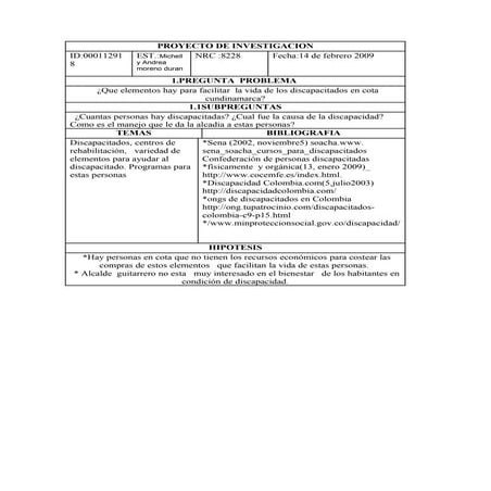 Cuadro De Investigacion