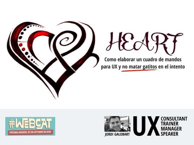 "Cuadro de mandos para UX. El método HEART" por @galu