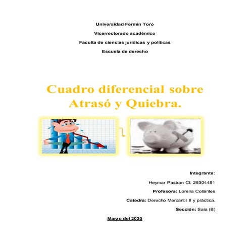 CUADRO DIFERENCIAL del atraso y la quiebra.