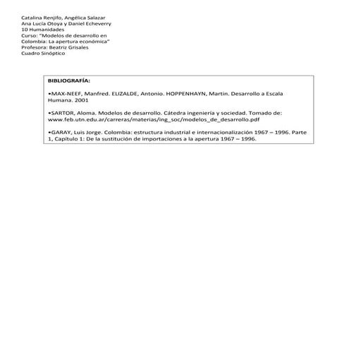 Modelos de desarrollo en Colombia